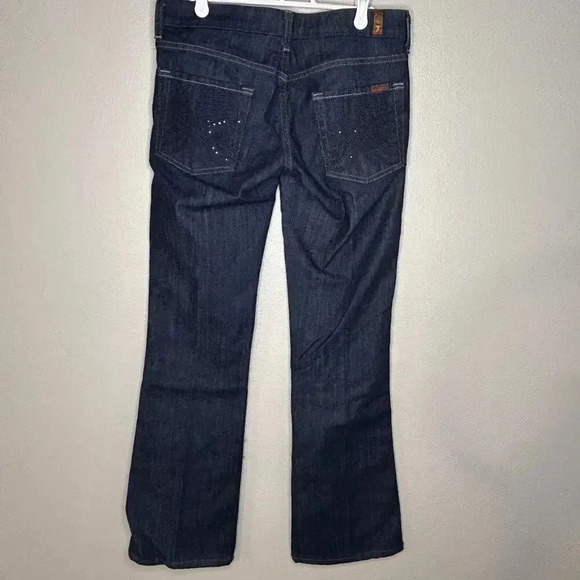 7 for all mankind A Pocket jeans with rhinestones on back pockets size 29 - Picture 3 of 12